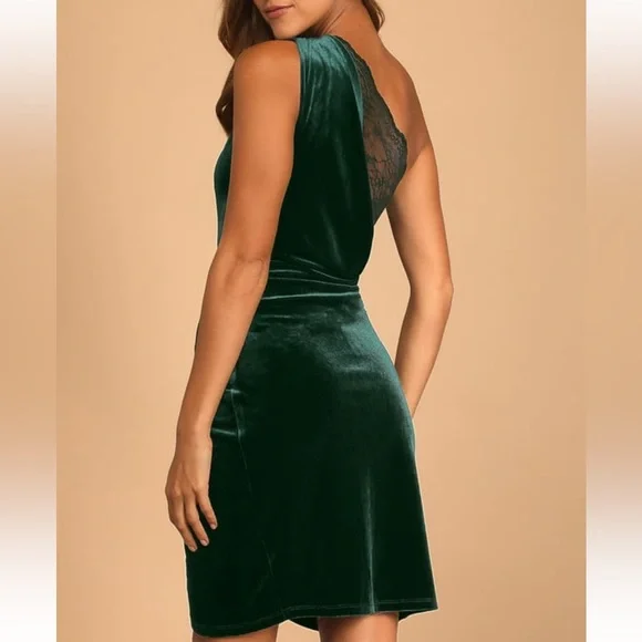 slim fit dress slacks Plus Size Bottle Green Velvet Lace Dress – DESINOOR.COM main image 1